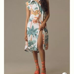Maeve by Anthropologie Cap-Sleeve Midi Dress